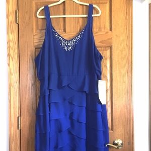 Roaman's Sapphire Blue Jeweled Dress 32W